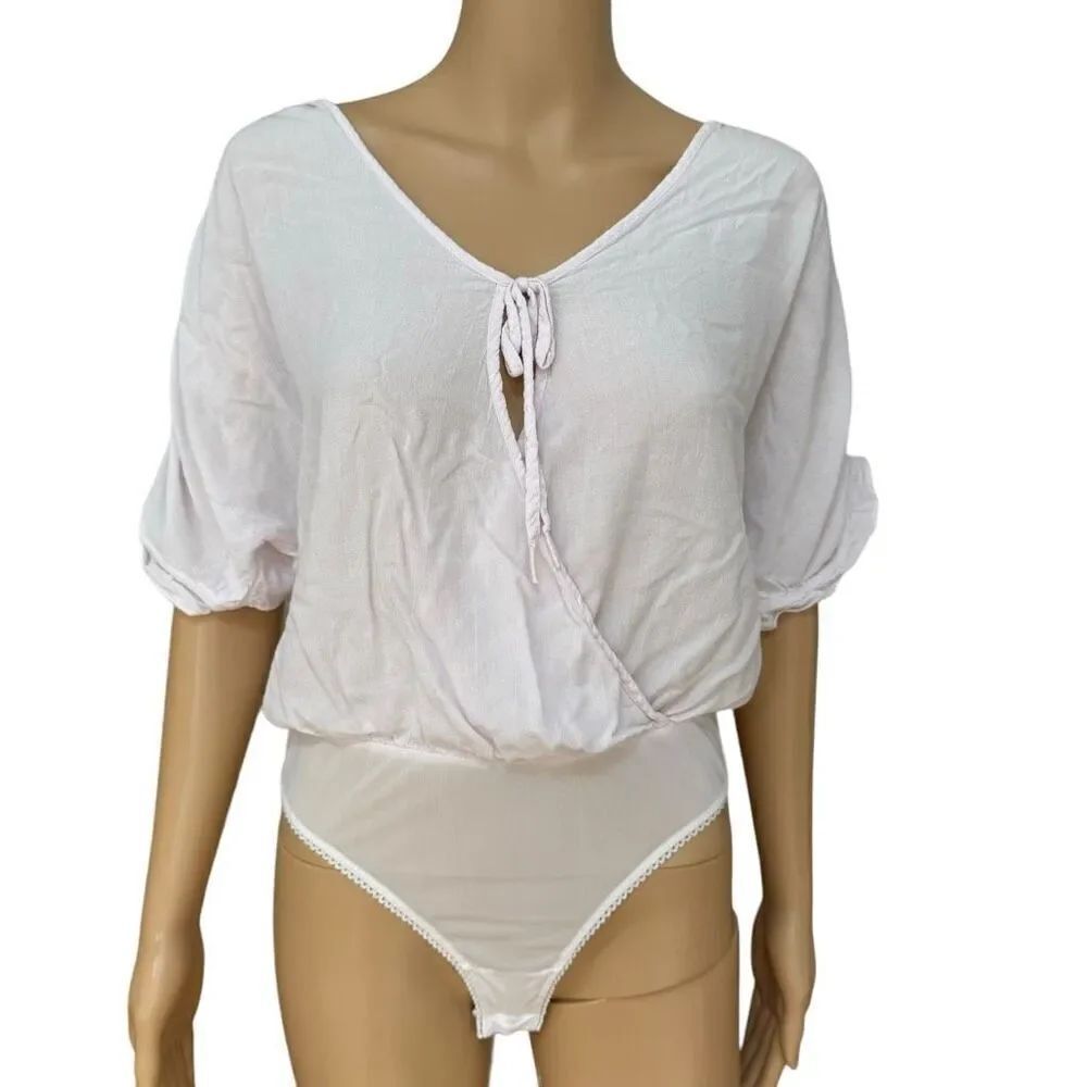 Free People Intimately Cleo Bodysuit In blush pink size M